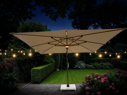 Pisa 3M Square Cantilever Parasol with LED Lights