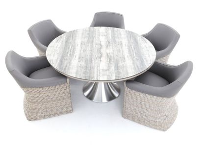 London 6 Chair Round Dining Set