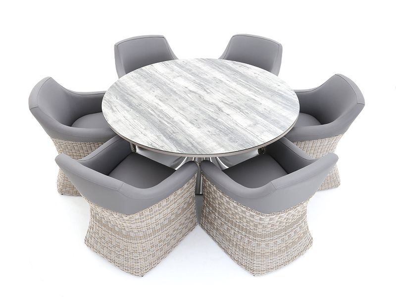 London 6 Chair Round Dining Set