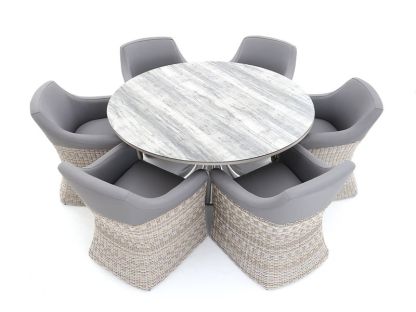 London 6 Chair Round Dining Set