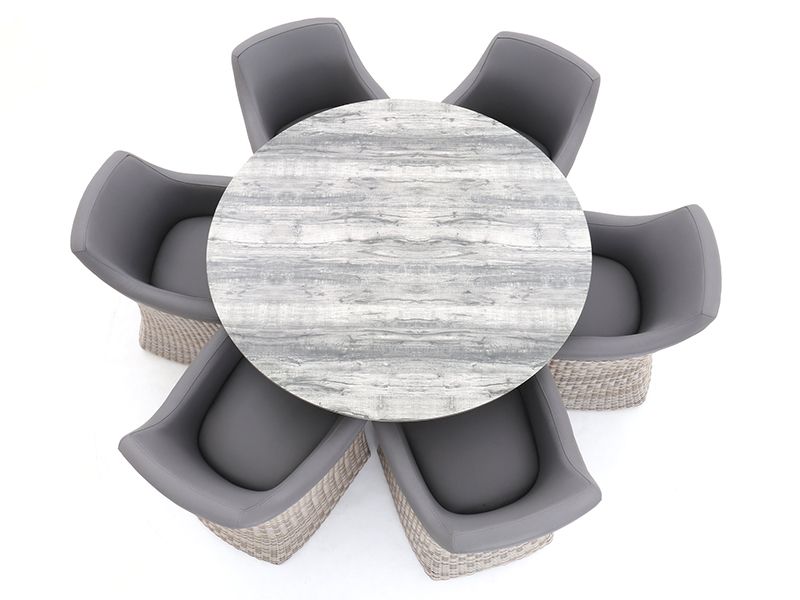 London 6 Chair Round Dining Set