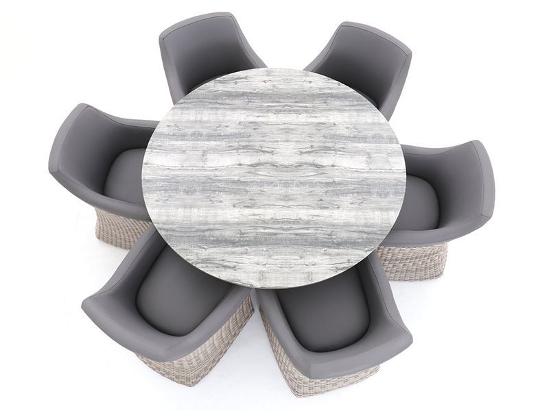 London 6 Chair Round Dining Set