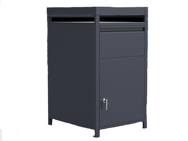 Anthracite Galvanized Steel Parcel Box With Planter-Garden Furniture Centre-Parcel Box,MidInstock,instock,MidRange,Planter,Wheelie Bin Covers,Accessories,Outdoor Storage,Storage Accessories-{collection_title}