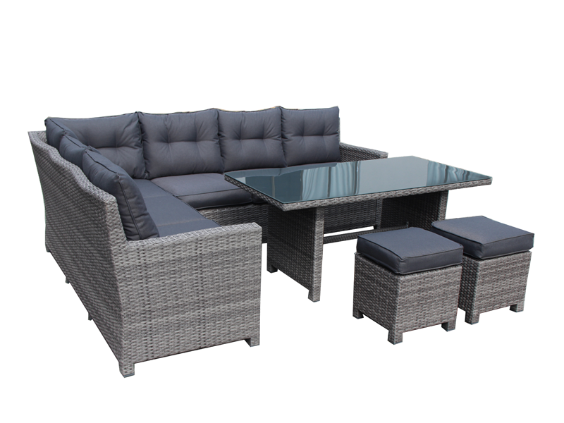 Provence Corner Dining Set-Garden Furniture Centre-HighRange,Lounge Suites & Sets,Outdoor Lounging,Tables,Dining Set,Rattan,Outdoor Furniture,Rattan Furniture,Provence Range,Corner Lounge Units,Outdoor Dining,Rattan Sets,Offer Parasol-{collection_title}