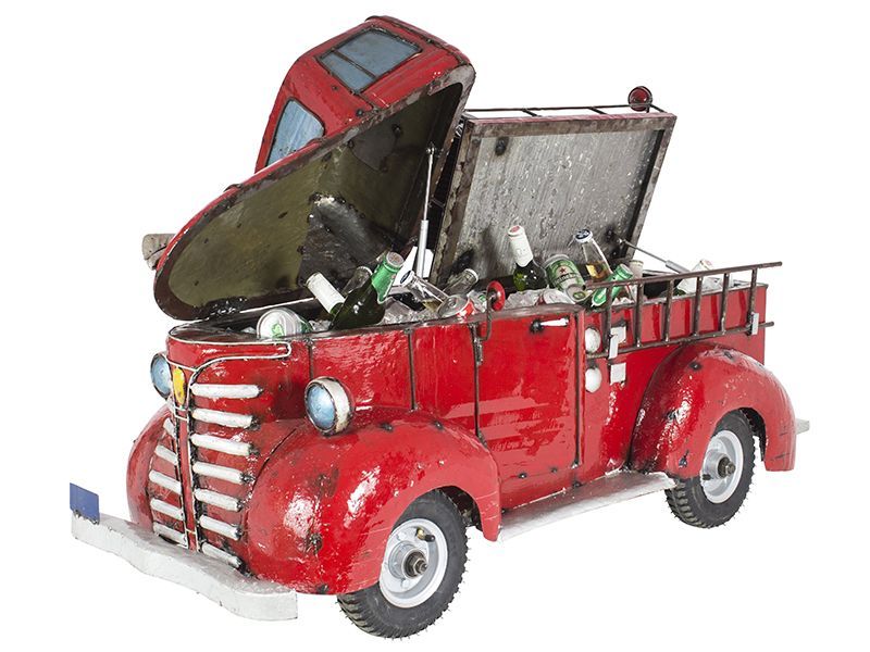 Pumper The Fire Truck -Garden Furniture Centre-48Hour Dispatch,MidInstock,instock,MidRange,Ornaments,Accessories,Ranges,Think Outside Range,Metal Garden Ornaments,Novelty Drinks Coolers,Think Outside Range Ranges,Ornaments Accessories-{collection_title}