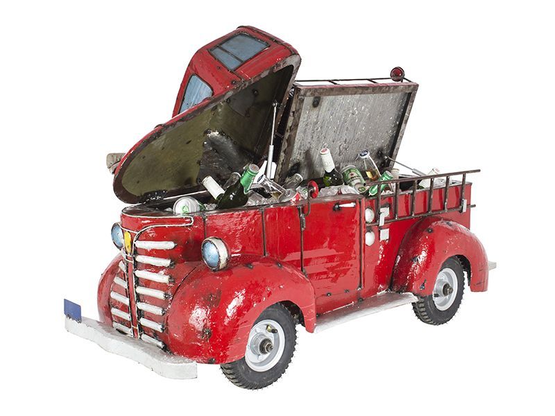 Pumper The Fire Truck -Garden Furniture Centre-48Hour Dispatch,MidInstock,instock,MidRange,Ornaments,Accessories,Ranges,Think Outside Range,Metal Garden Ornaments,Novelty Drinks Coolers,Think Outside Range Ranges,Ornaments Accessories-{collection_title}