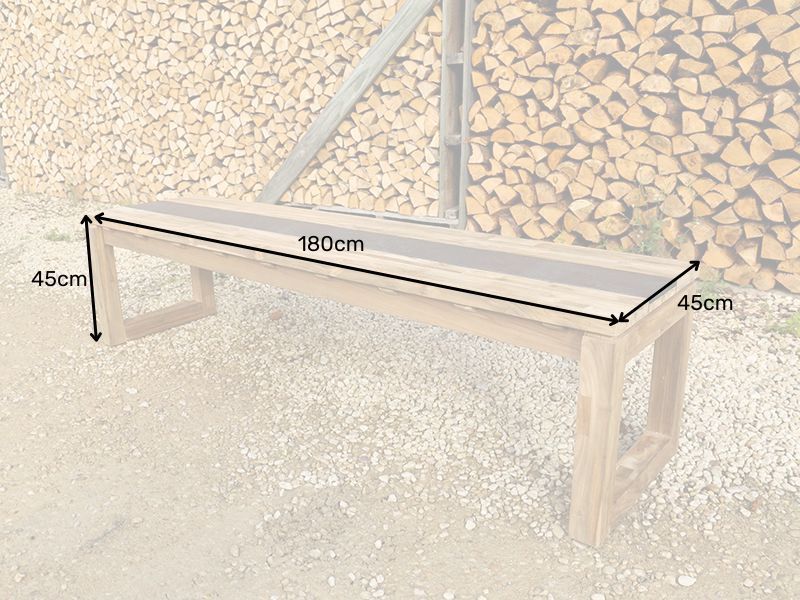 Nero 1.8m Bench | Bari Range -Garden Furniture Centre-MidInstock,instock,MidRange,Reclaimed Furniture,Bari,Outdoor Dining,Teak,Outdoor Furniture,Teak Garden Furniture,Benches,Teak Benches Benches,The Bari Outdoor Kitchen Range-{collection_title}