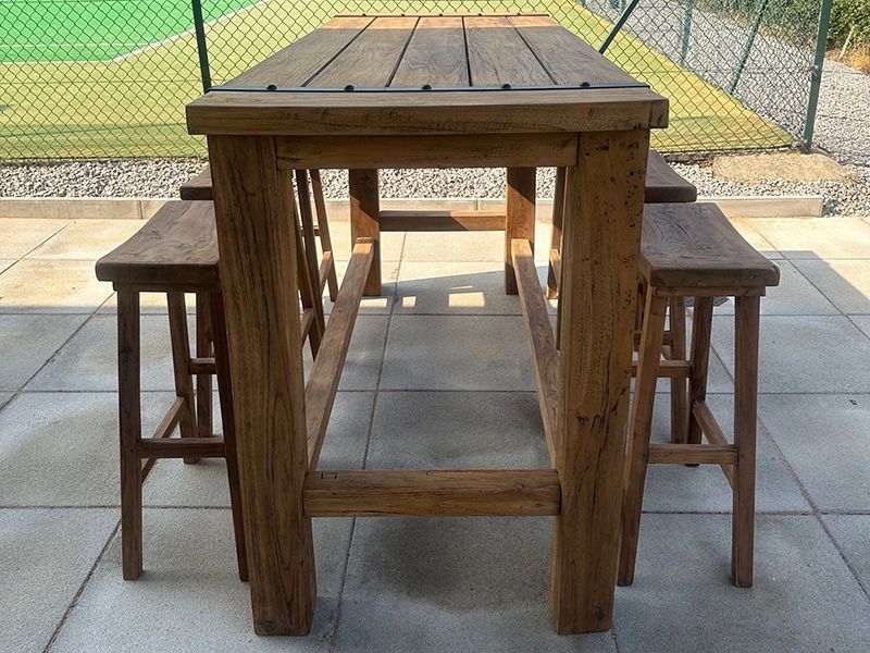 Reclaimed Teak Bar Set-Garden Furniture Centre-Indoor Dining,HighRange,Tables,Dining Set,Information,National BBQ Week - Sizzling Hot Offers for you ...,Teak,Outdoor Furniture,Teak Garden Furniture,Reclaimed Furniture,Bars & Bar Sets,Outdoor Dining,Teak Sets-{collection_title}