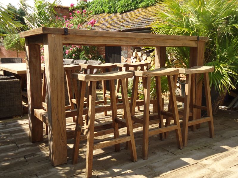 Reclaimed Teak Bar Set-Garden Furniture Centre-Indoor Dining,HighRange,Tables,Dining Set,Information,National BBQ Week - Sizzling Hot Offers for you ...,Teak,Outdoor Furniture,Teak Garden Furniture,Reclaimed Furniture,Bars & Bar Sets,Outdoor Dining,Teak Sets-{collection_title}
