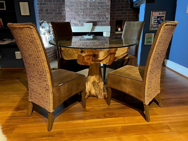 Reclaimed Teak 4 Chair Dining Set-Garden Furniture Centre-Root,HighRange,Dining Set,Dining Table,Indoor Dining,Reclaimed Furniture,Indoor Dining Conservatory-{collection_title}