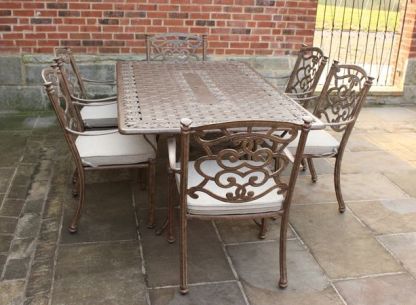 Casino 6 Seater Medium Rectangle Table and Chairs Set