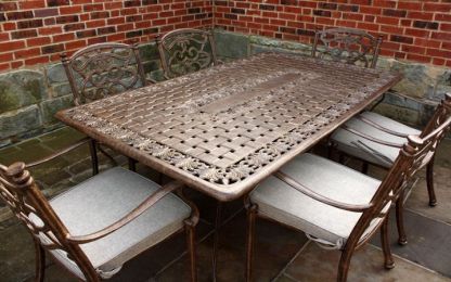 Casino 6 Seater Medium Rectangle Table and Chairs Set