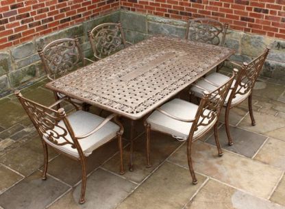 Casino 6 Seater Medium Rectangle Table and Chairs Set