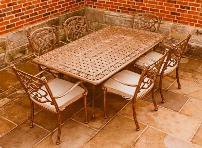 Casino 6 Seater Medium Rectangle Table and Chairs Set
