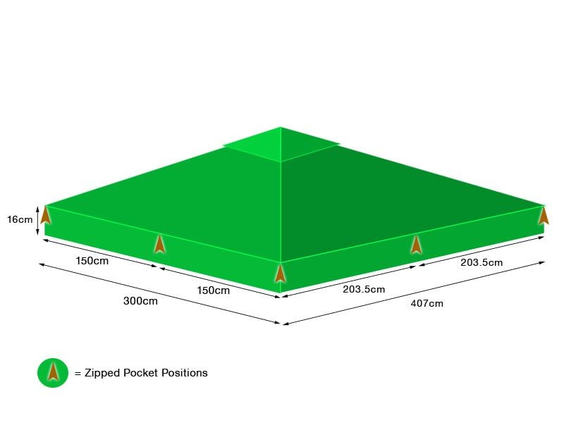Replacement 4m X 3m Deluxe Gazebo | Top Canopy 