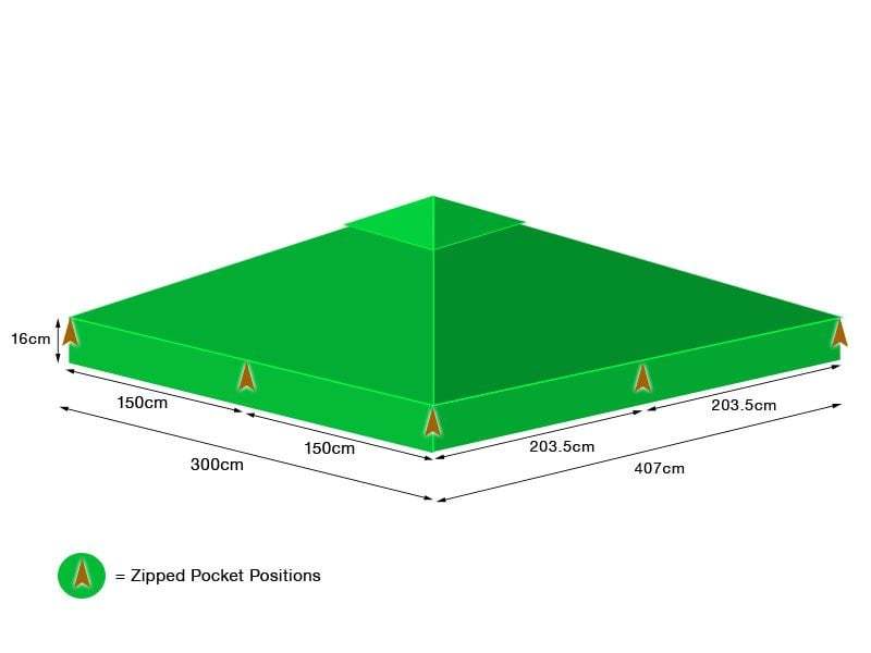 Replacement 4m X 3m Deluxe Gazebo | Top Canopy 