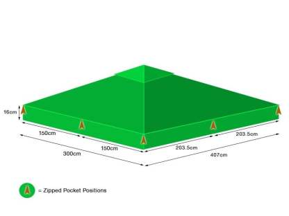Replacement 4m X 3m Deluxe Gazebo | Top Canopy 