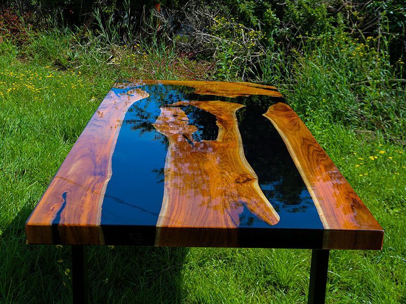 Epoxy Resin Table | Black-Garden Furniture Centre-HighRange,Dining Table,Indoor Dining,Tables,Teak Tables-{collection_title}