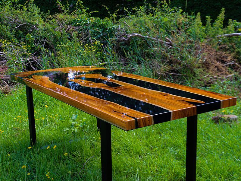 Epoxy Resin Table | Black-Garden Furniture Centre-HighRange,Dining Table,Indoor Dining,Tables,Teak Tables-{collection_title}
