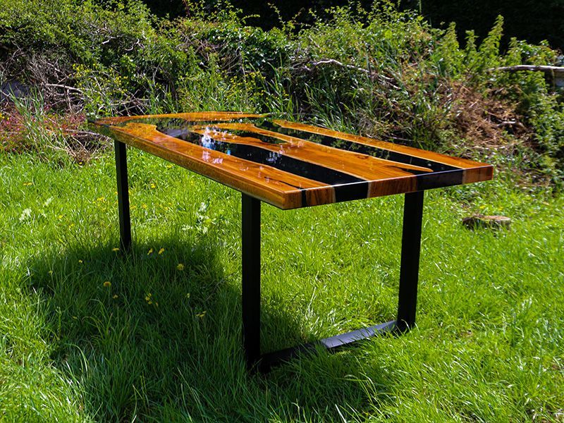 Epoxy Resin Table | Black-Garden Furniture Centre-HighRange,Dining Table,Indoor Dining,Tables,Teak Tables-{collection_title}