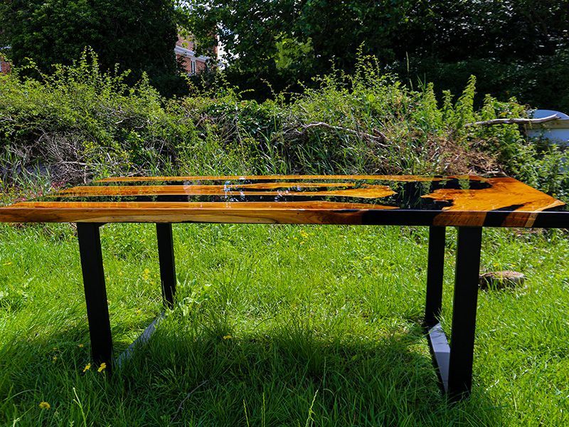 Epoxy Resin Table | Black-Garden Furniture Centre-HighRange,Dining Table,Indoor Dining,Tables,Teak Tables-{collection_title}