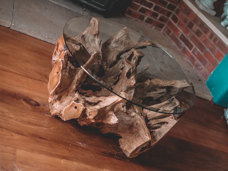 Naga Round Coffee Table-Garden Furniture Centre-Root,MidInstock,instock,MidRange,Coffee Table,Conservatory,Reclaimed Furniture,Indoor Accessories,Teak,Tables,Teak Tables-{collection_title}