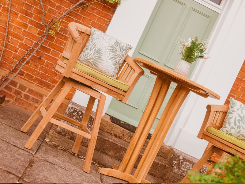 Half Moon Swivel Bar Chair-Garden Furniture Centre-MidInstock,instock,MidRange,Outdoor Furniture,Teak Garden Furniture,Bars & Bar Sets,Half Moon Bench Range,Teak,Teak Chairs-{collection_title}