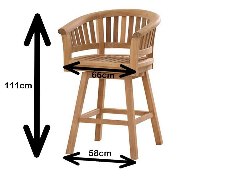 Half Moon Swivel Bar Chair-Garden Furniture Centre-MidInstock,instock,MidRange,Outdoor Furniture,Teak Garden Furniture,Bars & Bar Sets,Half Moon Bench Range,Teak,Teak Chairs-{collection_title}