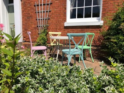 Retro Cross Back 4 Chair Set