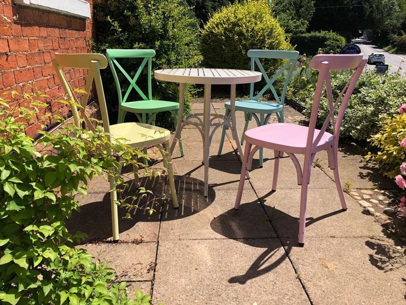 Retro Cross Back 4 Chair Set