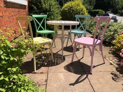 Retro Cross Back 4 Chair Set