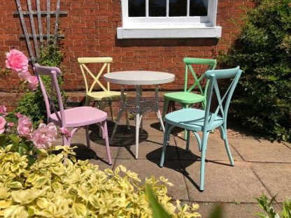 Retro Cross Back 4 Chair Set