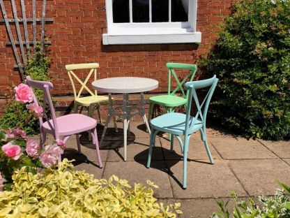 Retro Cross Back 4 Chair Set