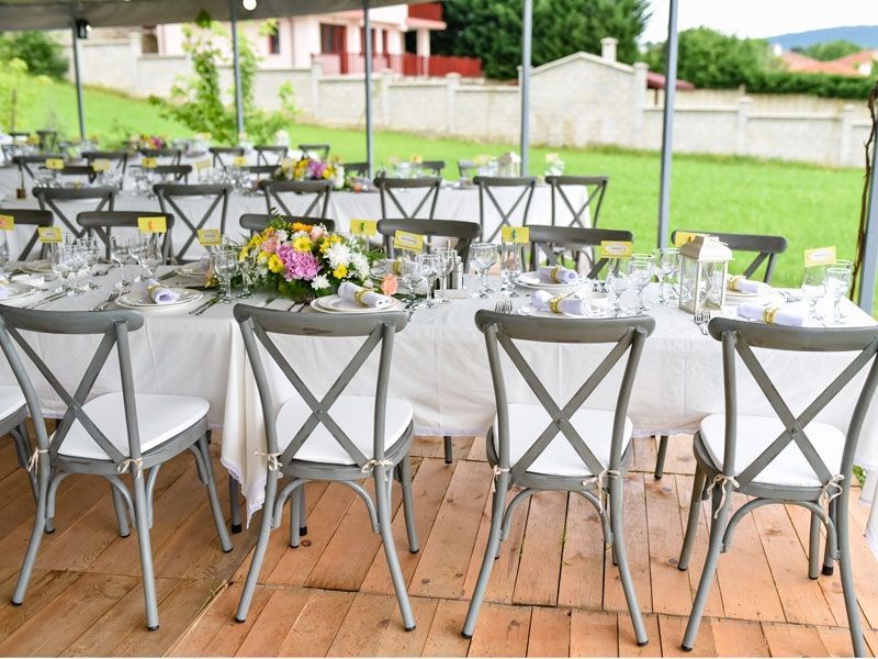 Retro Cross Back Dining Chair