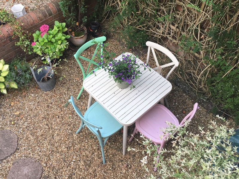 Retro Cross Back 4 Chair Set (Square)