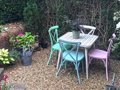 Retro Cross Back 4 Chair Set (Square)