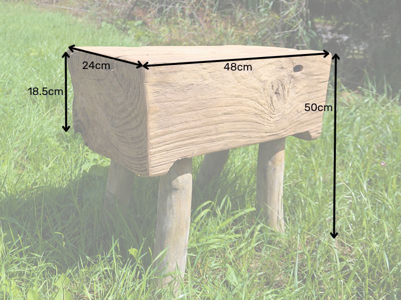 Traditional Rice Pounder Stool | Teak