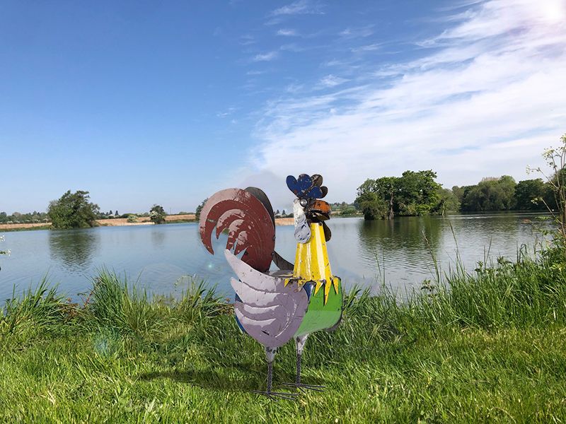 Roger the Rooster-Garden Furniture Centre-48Hour Dispatch,LowRange,Under 100,Ornaments Accessories,Ornaments,Metal Garden Ornaments,Accessories-{collection_title}