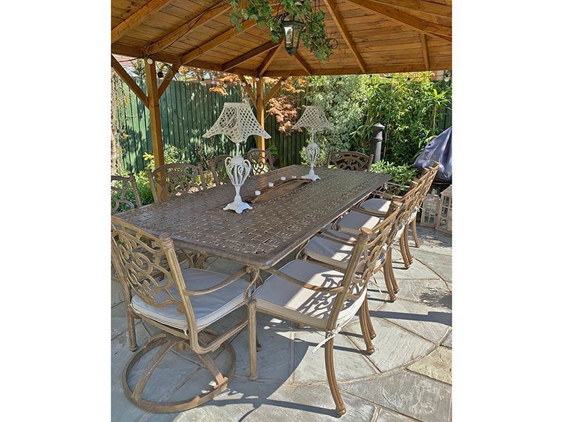 Casino 10 Chair Rectangular Set -Garden Furniture Centre-HighRange,Tables,Dining Set,Metal,Outdoor Furniture,Metal Furniture,Casino & Leaf Range,Outdoor Dining-{collection_title}