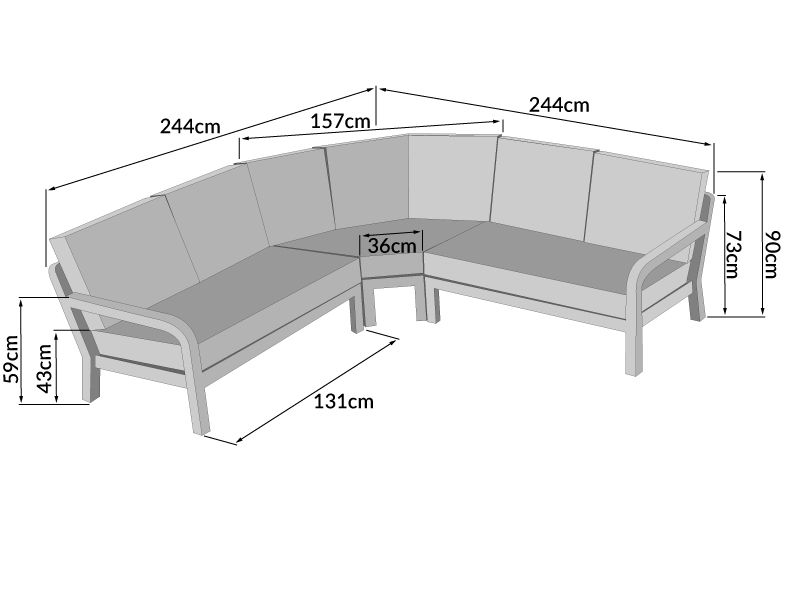 Timber Rounded Corner Lounge Set | Life Range
