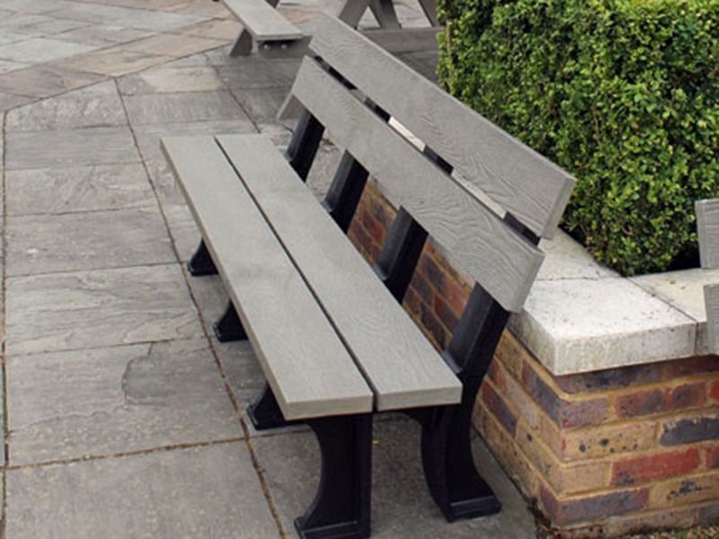 Eco Park Bench 1.8m-Garden Furniture Centre-MidRange,Active,park benches,Benches,Outdoor Furniture,Eco Bench Range,Recycled Eco-Benches,Memorial Benches-{collection_title}