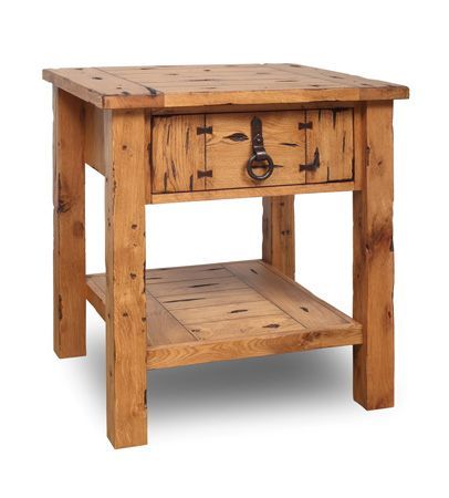 Rustic Oak Bedside Table