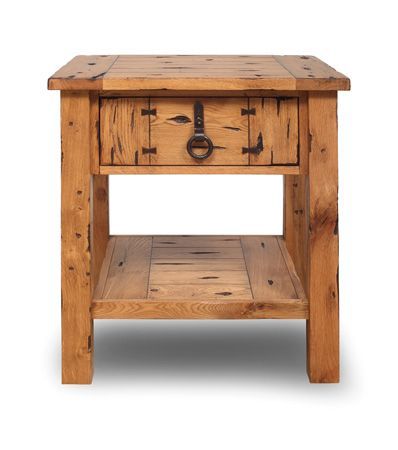 Rustic Oak Bedside Table-Garden Furniture Centre-LowRange,Under 100,Conservatory,Indoor Accessories-{collection_title}