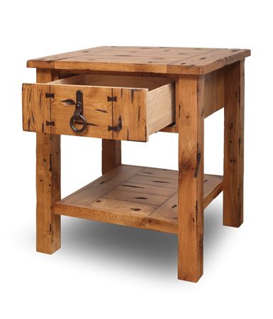 Rustic Oak Bedside Table