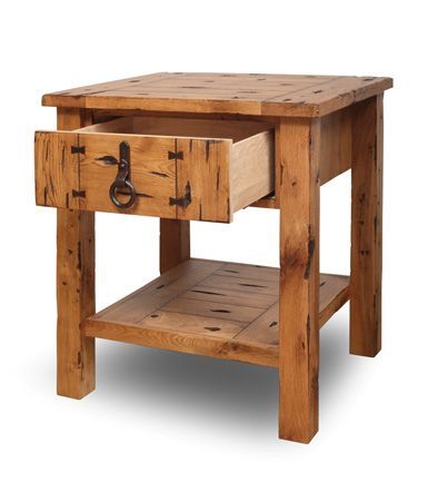 Rustic Oak Bedside Table