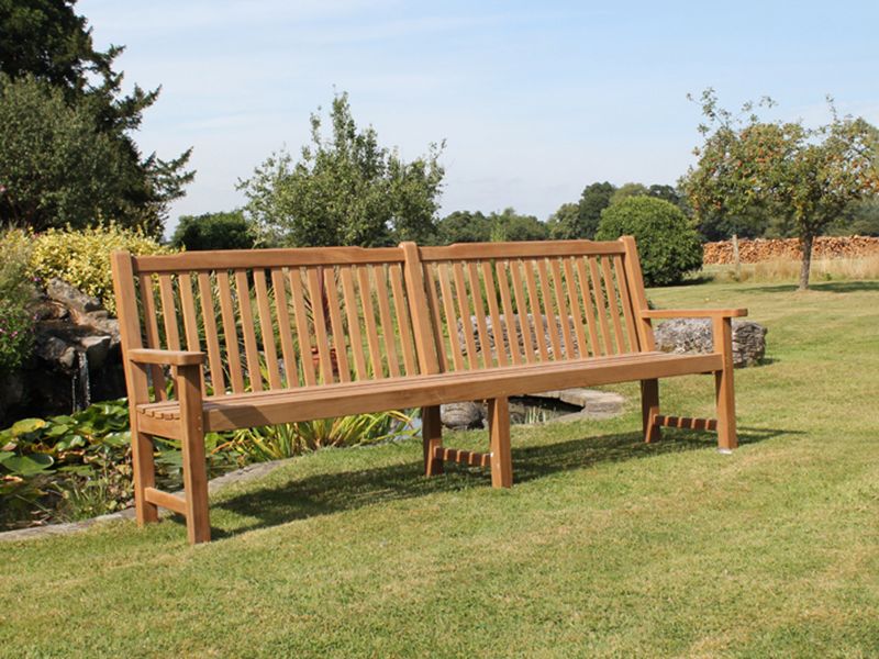 Sandhurst Bench 2.4m -Garden Furniture Centre-MidRange,Active,park benches,Benches,Outdoor Furniture,Teak Benches Benches,Memorial Benches,Teak,Teak Benches-{collection_title}