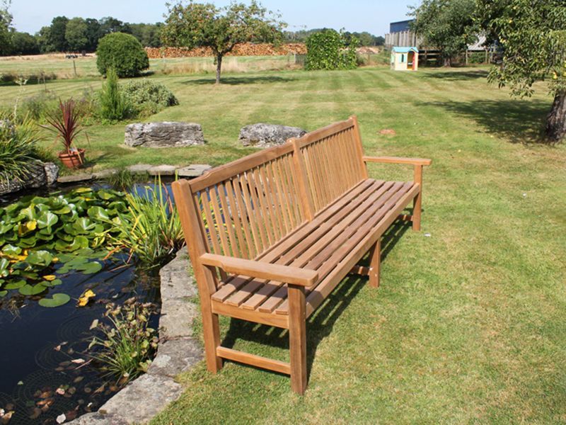 Sandhurst Bench 2.4m -Garden Furniture Centre-MidRange,Active,park benches,Benches,Outdoor Furniture,Teak Benches Benches,Memorial Benches,Teak,Teak Benches-{collection_title}