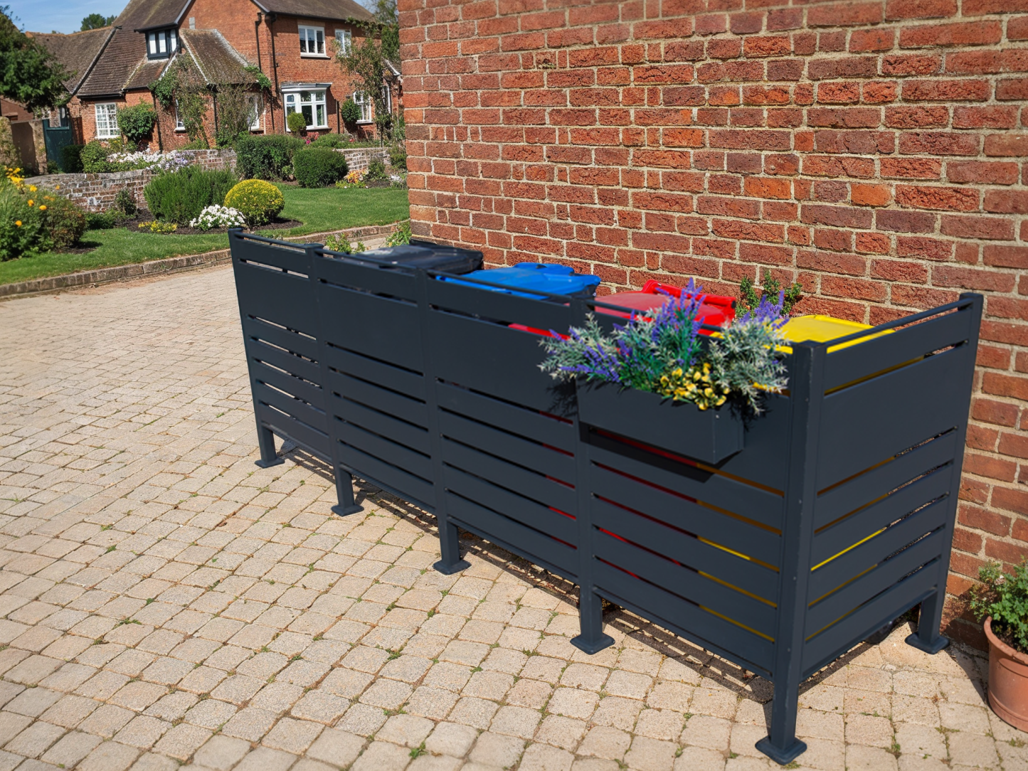 Galvanized Steel Wheelie Bin Screen | Quad-Garden Furniture Centre-Accessories,Wheelie Bin Covers,Wheelie Bin Screens-{collection_title}