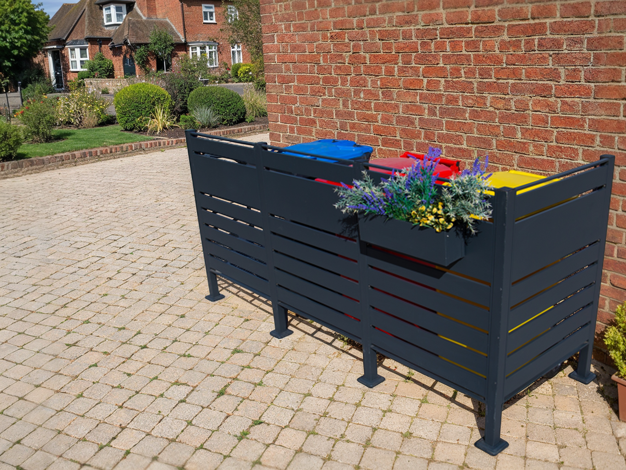 Galvanized Steel Wheelie Bin Screen | Triple-Garden Furniture Centre-MidInstock,instock,MidRange,Accessories,Wheelie Bin Covers,Wheelie Bin Screens-{collection_title}