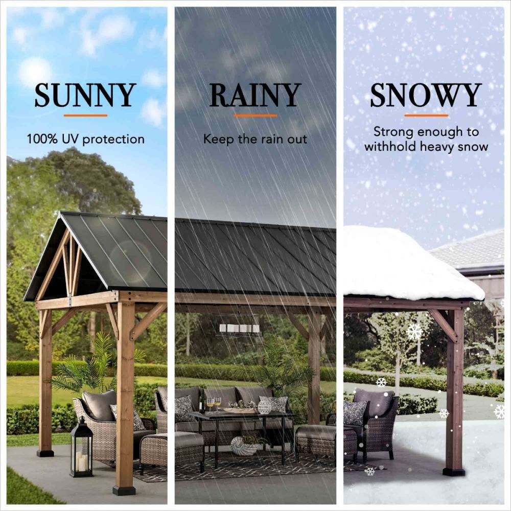 Cedar Hard Top Gazebo | 3.35M X 4M | BLACK FRIDAY MONTH
